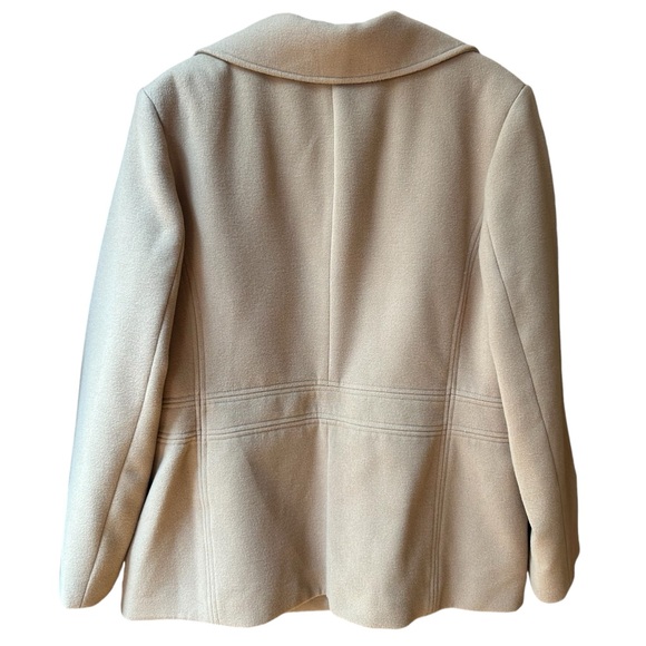 JM Collection Tan Winter Pea Coat PXL - Picture 5 of 9